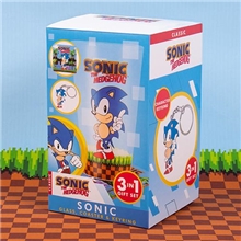 Sonic the Hedgehog gift set - glass, coaster and keychain