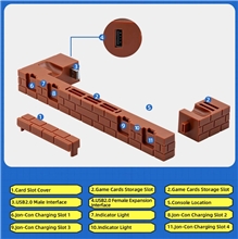 Red Brick Charging Dock with 8 Game Card Slots for Nintendo Switch (SWITCH)