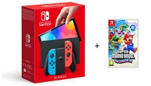 Nintendo Switch OLED Model - Neon Blue / Neon Red + Super Mario Bros. Wonder (SWITCH)