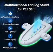 DOBE Multifunctional RGB Charging Dock for PS5 Slim - White (PS5)