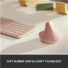 Logitech - Lift Ergo Mouse - Rose