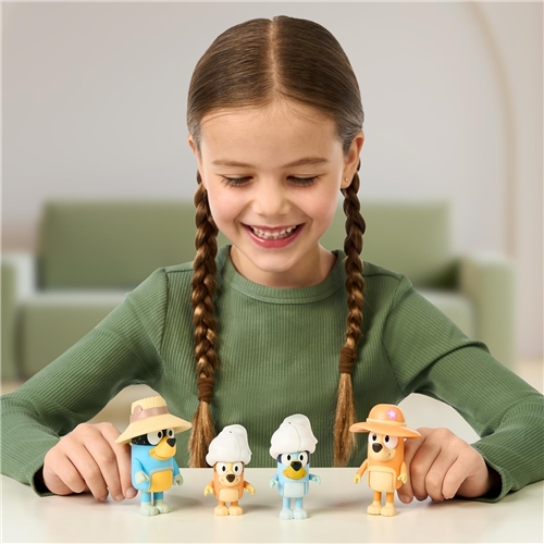 Bluey Figures 4-Pack - Family Tent Trip